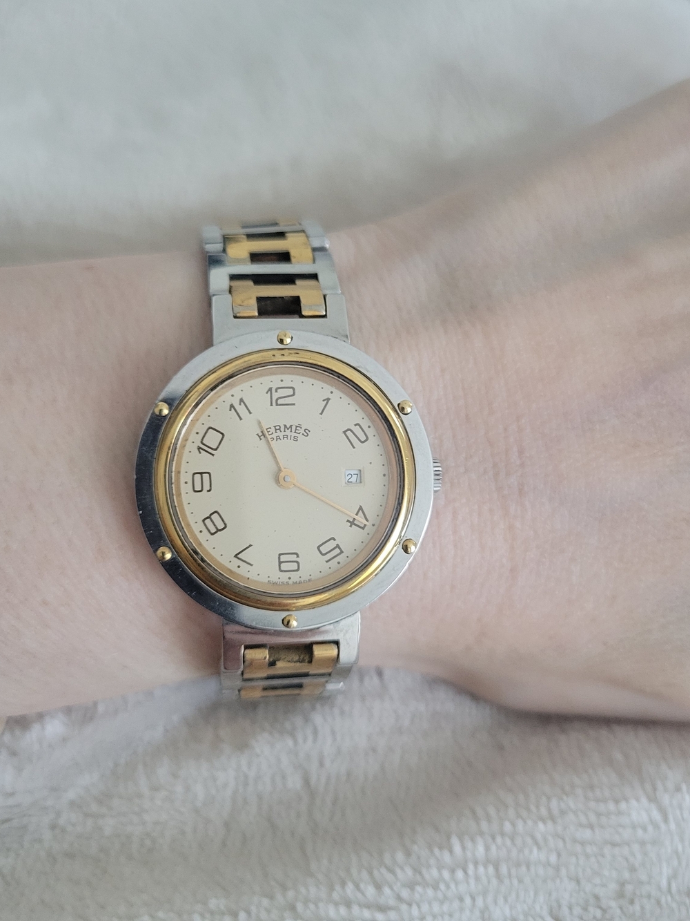 Hermès Two-Tone Round Dial Watch - Cream Face WILL BE DELETED APRIL 13